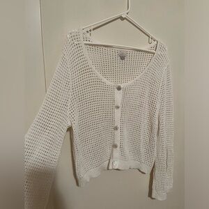 a new day Open-Knit Button-Up Cardigan